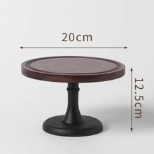 Bamboo Wooden Coffee Brown Black Cake Stand With Legs Christmas Gift - Coffee Brown - View 5