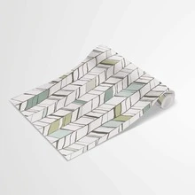 1 Miếng Hình nền Cuộn Với Xương cá trích Kết cấu Và Hiện đại Thiết kế , Tự dính Và Liền mạch Đối với Nhà  Cải tạo Và DIY - Màu xanh Bạc hà - Xem 9