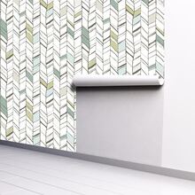 1 Miếng Hình nền Cuộn Với Xương cá trích Kết cấu Và Hiện đại Thiết kế , Tự dính Và Liền mạch Đối với Nhà  Cải tạo Và DIY - Màu xanh Bạc hà - Xem 6