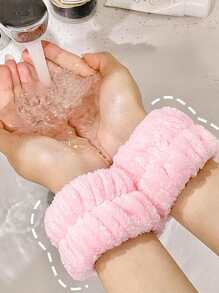 2入組女士珊瑚色防水手帶，適用於洗臉、洗手，具有吸汗和日常發帶的休閒風格 - 粉色 - 查看 13