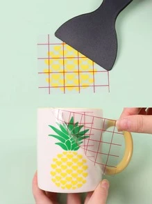 1 Roll Transparent Vinyl Transfer Tape With Grid For Alignment, Adhesive Transfer Paper For Silhouette Vinyl Stickers, Decals, Windows, Signs, 12 Inches X 30 Feet - Red - View 5