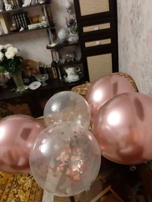 24 piezas Fondo rosa dorado mixto globos 5 de fiesta de cumpleaños decoraciones , 5 años chica de cumpleaños adorno - Oro rosa - Ver 4