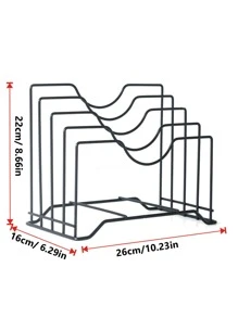 1 Miếng Sắt Giá đỡ nắp nồi Giá lưu trữ Đối với , Thớt , Phòng bếp Tủ , Hộp đựng Cái giá - màu đen - Xem 4