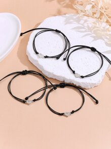 ATLVXJL Set de 4piezas/piezas Pulsera de  tejida para pareja amigos buenos hermanos que brilla en la oscuridad para mujeres, regalos de vacaciones para seres queridos