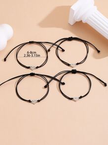 ATLVXJL Set de 4piezas/piezas Pulsera de  tejida para pareja amigos buenos hermanos que brilla en la oscuridad para mujeres, regalos de vacaciones para seres queridos