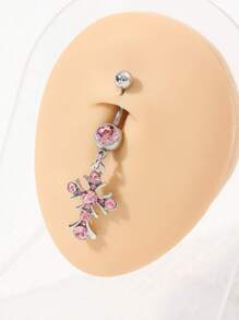 1入組水鑽裝飾乳環不銹鋼受歡迎穿孔身體鏈禮品適合女士和男士