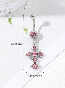 1入組水鑽裝飾乳環不銹鋼受歡迎穿孔身體鏈禮品適合女士和男士