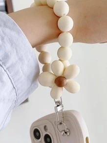 Funda de teléfono lisa con cordón y colgante de teléfono - Blanco - Ver 4