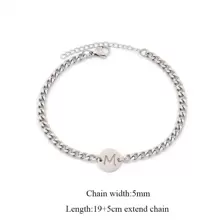 Initial Men Bracelet Classic Stainless Steel Chain Bracelet For Men - Silver - View 2