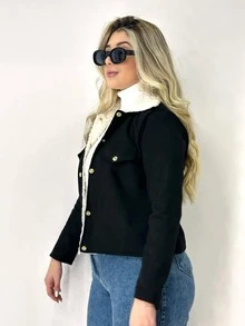 Women Denim Jackets & Coats - 黑色 - 查看 2