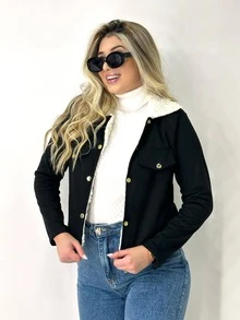 Women Denim Jackets & Coats - 黑色 - 查看 3