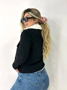 Women Denim Jackets & Coats - 黑色 - 查看 4