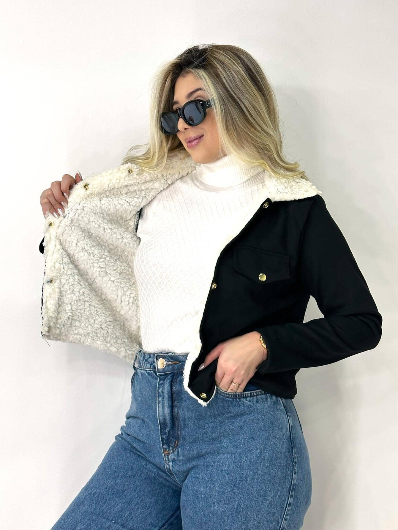 Women Denim Jackets & Coats - 黑色 - 查看 1