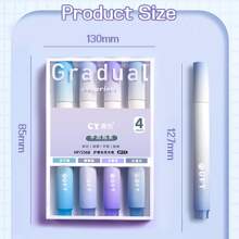 4入組紫色螢光筆,時尚速乾易寫螢光筆辦公使用 - 紫色 - 查看 8