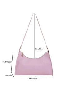 鱷魚紋流行腋下包 - 紫色 - 查看 6