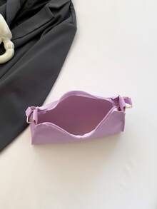 鱷魚紋流行腋下包 - 紫色 - 查看 5