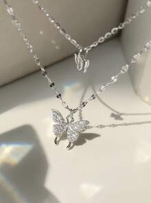 蝴蝶吊墜多層項鏈 - 蝴蝶型 - 查看 2