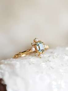 1 Miếng Của phụ nữ Nguyên chất Bạc 925 Retro Hình Học Chỉ mục Ngón tay Nhẫn , Thích hợp Đối với Mặc hàng ngày Và Phụ kiện trang sức - Vàng - Xem 5