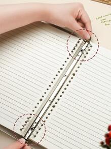 B5活頁筆記本帶可拆卸套夾,,完美辦公,,寫作, - 橄欖綠 - 查看 3