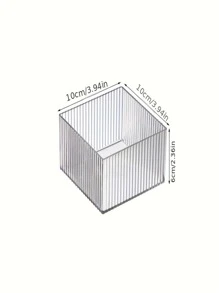 透明条纹收纳盒，适用于化妆品、珠宝和文具装饰秋季装饰节日装饰房间装饰家居装饰秋季装饰卧室装饰 - 無色 - 查看 6