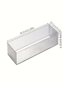 透明条纹收纳盒，适用于化妆品、珠宝和文具装饰秋季装饰节日装饰房间装饰家居装饰秋季装饰卧室装饰 - 無色 - 查看 8