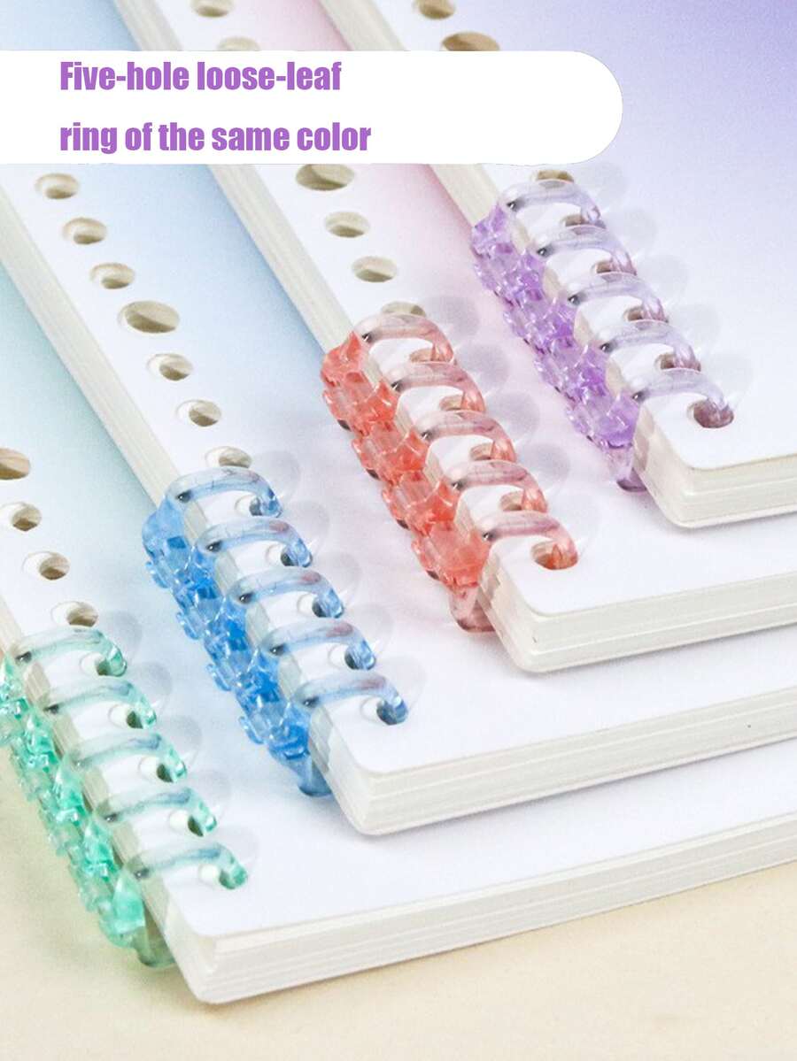 1活頁可拆卸未切割筆記本A5防水套加厚60頁內襯書 - 紫色 - 查看 1