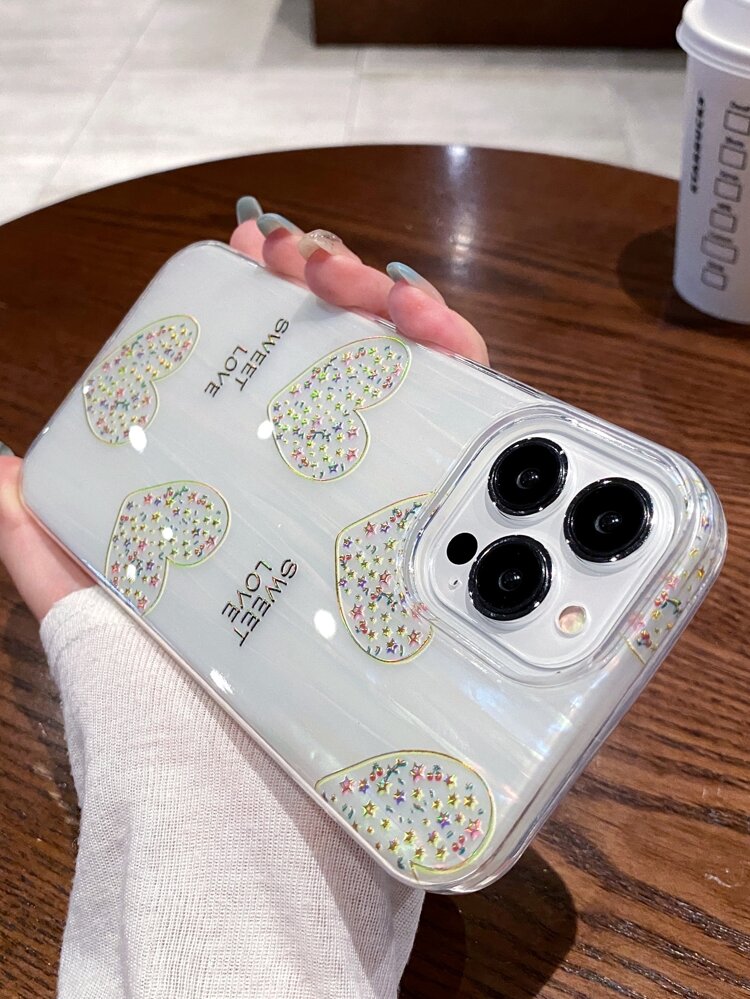 Heart Pattern Clear Phone Case