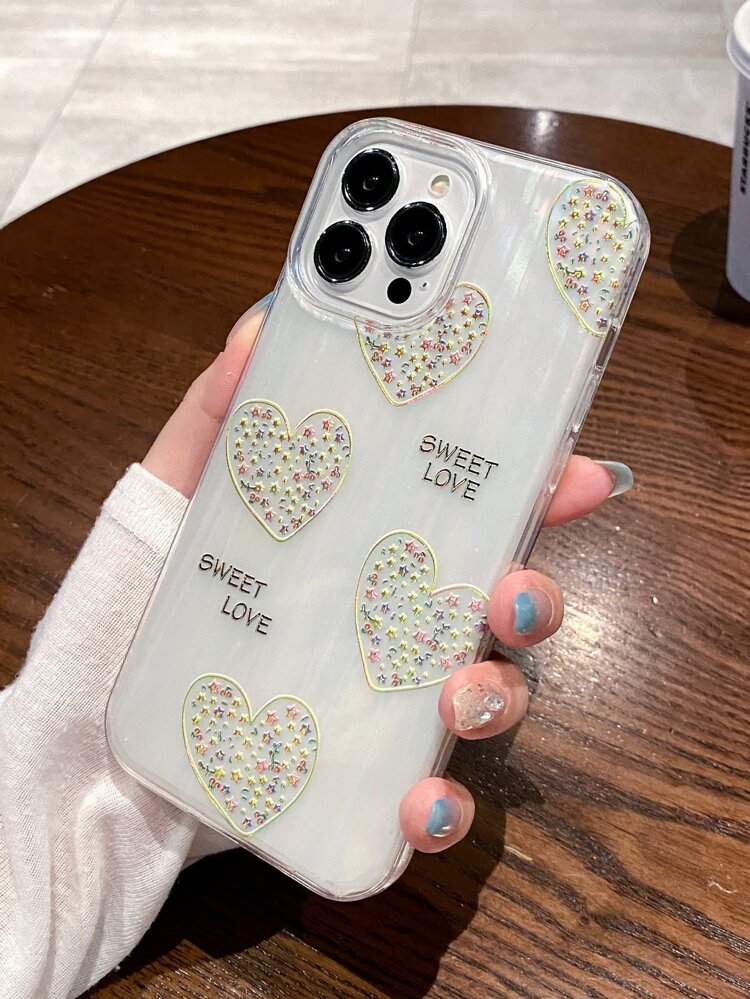 Heart Pattern Clear Phone Case