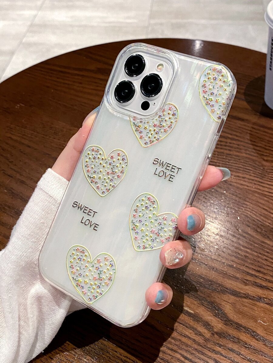 เคสโทรศัพท์ใสลายหัวใจ - มัลติคัลเลอร์ - ดู 1