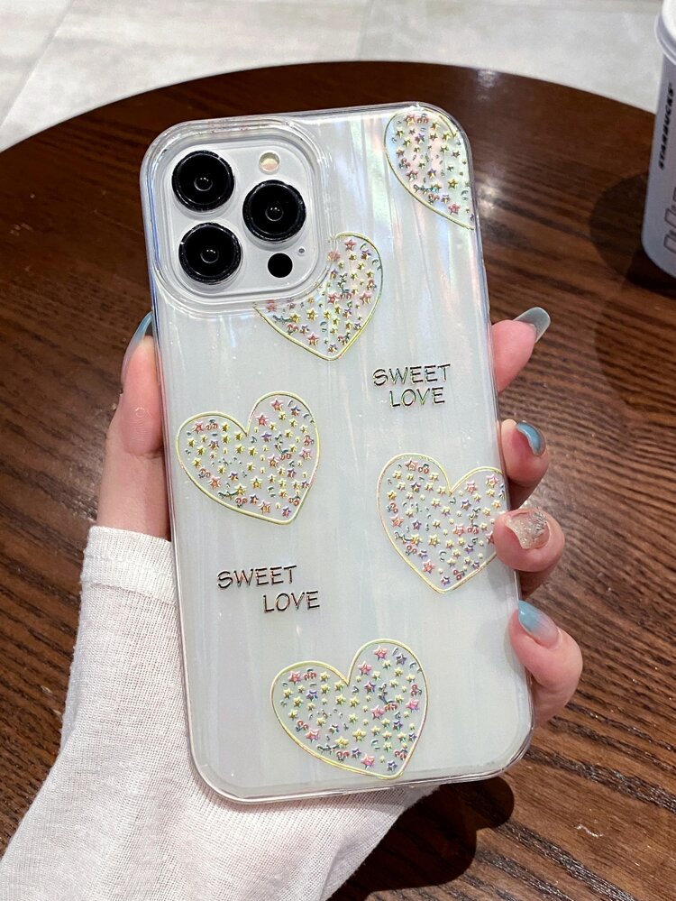 Heart Pattern Clear Phone Case