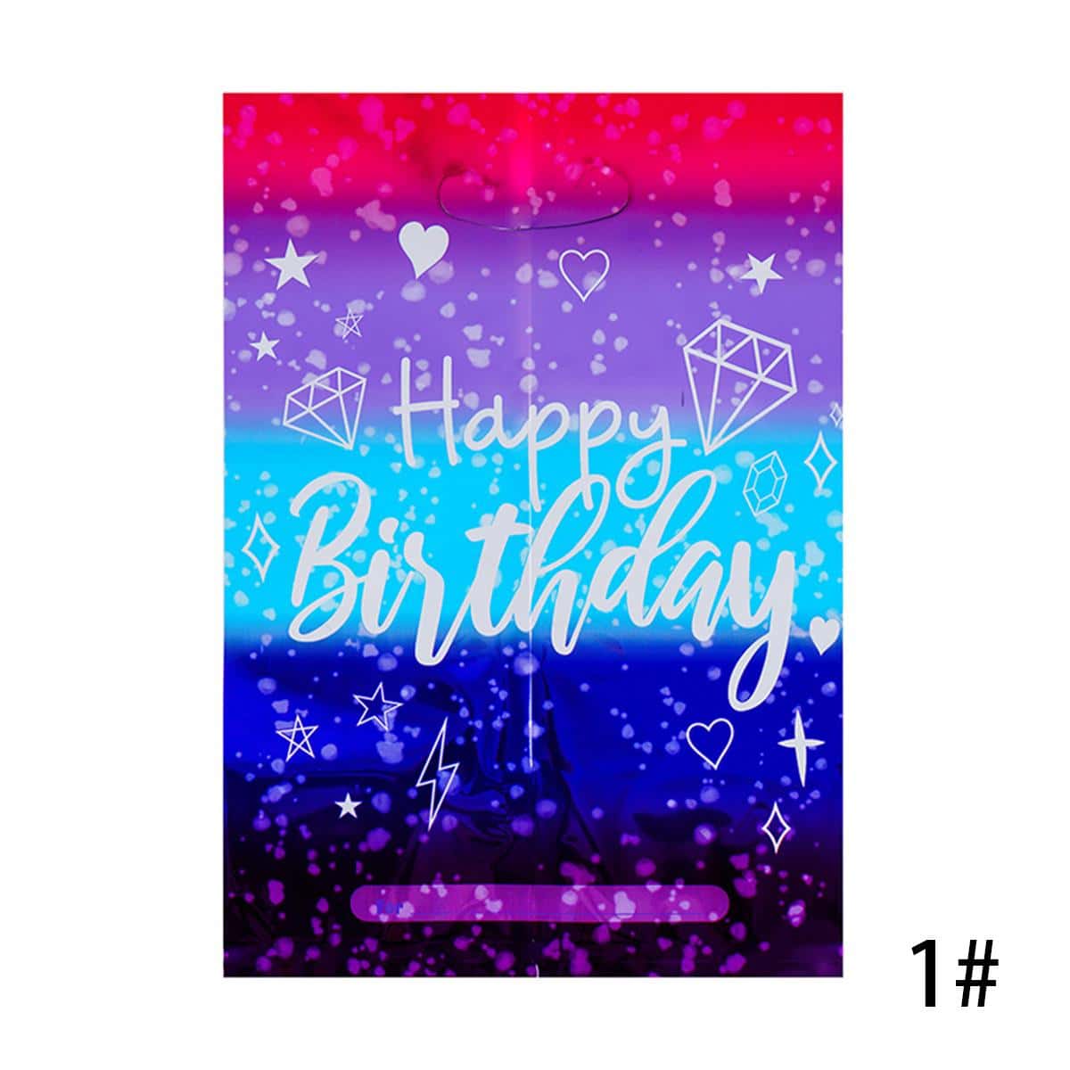 10pcs Aluminum Foil Gift Bags Star Print Party Favor Bags Candy Bags