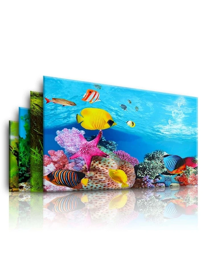 Fish Tank Background Paper With Hd Print And Self-adhesive Design | SHEIN