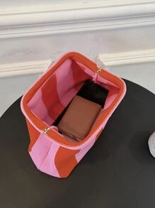 CALINNL 女士手拿包时尚化妆包几何条纹钩针包适合旅行、购物、日常使用 - 彩色 - 查看 7