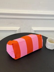 CALINNL 女士手拿包时尚化妆包几何条纹钩针包适合旅行、购物、日常使用 - 彩色 - 查看 9