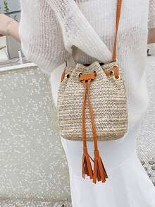 Bolsos cruzados de mujer Liso - Beis - Ver 5