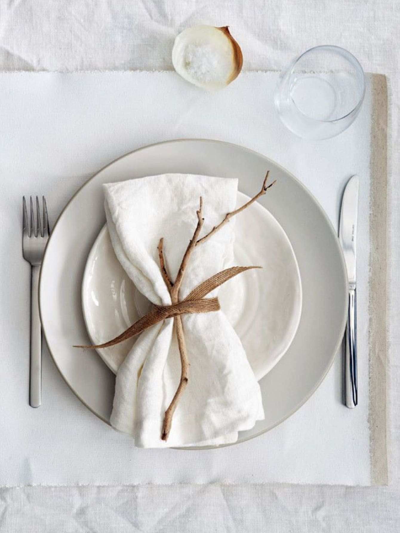 (1 Unidad) Servilleta Blanca Pura Adecuada Para Restaurante - Blanco - Ver 1