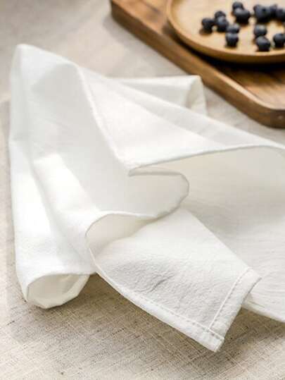 1 szt./6 szt./10 szt. Biała lniana serwetka w jednolitym kolorze na wesele, święta, dekoracje imprezowe