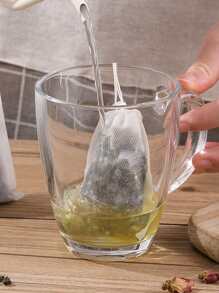 100pcs Non-woven Drawstring Tea Bags Disposable Teabags/herb Bags/ Soup Bags For Seasoning Cooking Kitchen Tool - White - View 5