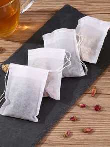 100pcs Non-woven Drawstring Tea Bags Disposable Teabags/herb Bags/ Soup Bags For Seasoning Cooking Kitchen Tool - White - View 1