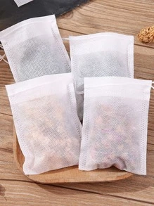 100pcs Non-woven Drawstring Tea Bags Disposable Teabags/herb Bags/ Soup Bags For Seasoning Cooking Kitchen Tool - White - View 2