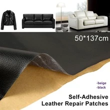 Leather Repair Patch Tape Kit Black/Beige, 20 x 54 inch, Repair Patch Self Adhesive Waterproof, DIY Large Leather Patches for Sofa, Chair, Car Seat, Couches, Furniture, Kitchen Cabinets, Wall - 米白色 - 查看 2