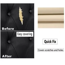 Leather Repair Patch Tape Kit Black/Beige, 20 x 54 inch, Repair Patch Self Adhesive Waterproof, DIY Large Leather Patches for Sofa, Chair, Car Seat, Couches, Furniture, Kitchen Cabinets, Wall - 米白色 - 查看 6
