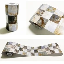 1 Roll 5m Kitchen Bathroom Self-adhesive Waterproof & Stain-proof 3d Geometric Cubes Mosaic Marble Pattern Tile Sticker - Multicolor - View 3