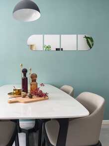 4pcs Geometric Design Mirror Wall Sticker Rama Decoration Rama - Silver - View 7