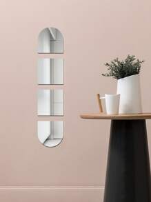 4pcs Geometric Design Mirror Wall Sticker Rama Decoration Rama - Silver - View 8