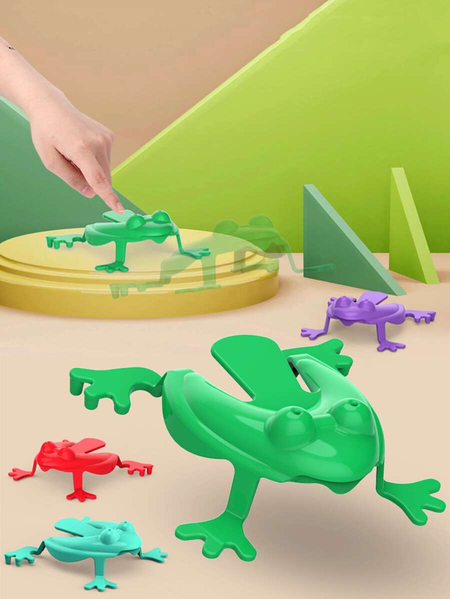 10pcs Solid Color Plastic Jumping Frogs Toy - Multicolor - View 1