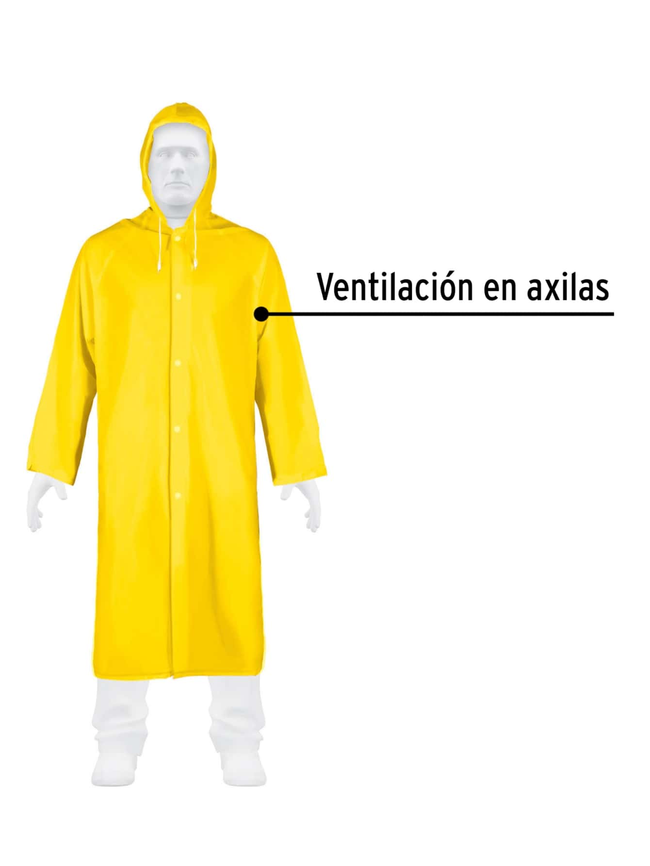 Triple Layer Waterproof Trench Coat, Ch, Truper Expert, IMPER-S-P - Yellow - View 1