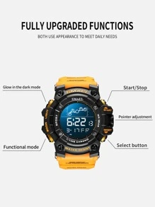 SMAEL 1入組小電子運動手錶適用於學生帶大錶盤,IP防水,多功能和單展示 - 黃色 - 查看 6