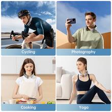 Portable Neck Fan, 6000mAh Bladeless Neck Fan 100 Speeds Adjustment USB Rechargeable Portable Fan, LED Display, Negative ion function, Wearable Personal Fan, Mini Hands Free - Silver - View 7