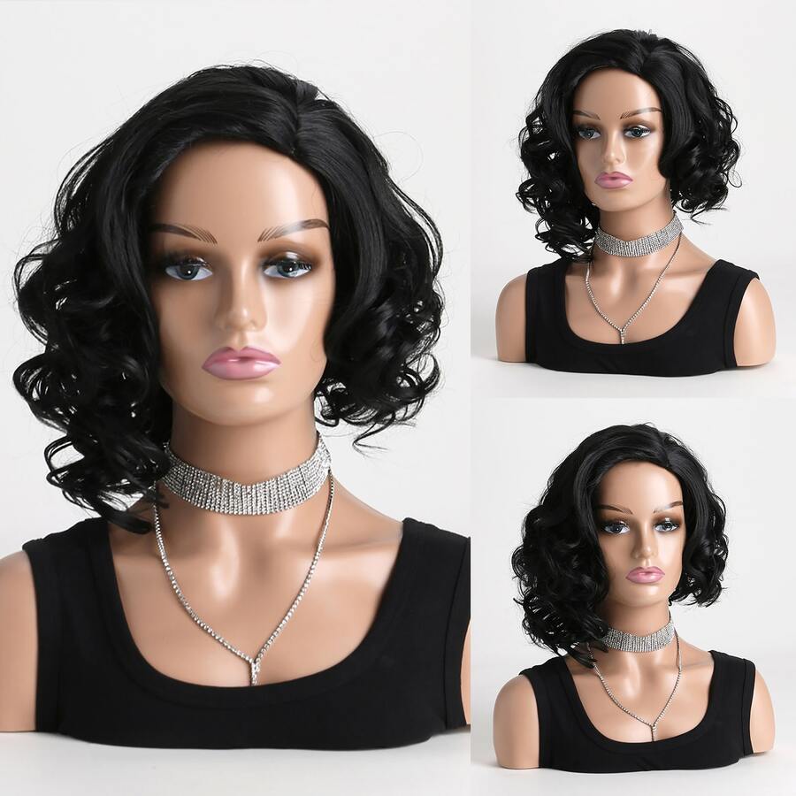 短卷鬆波頭合成女士假髮,人髮高溫線耐熱假髮,cosplay頭飾萬聖節服裝配件假髮,日常使用